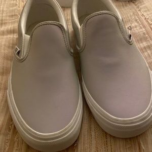Vans Women's silver/chrome Slip-On Sneakers
